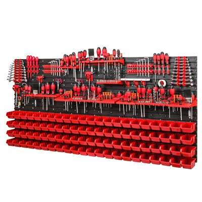 PAFEN Boîtes empilables étagère murale étagère d'atelier 40 supports 88 boîtes 6 co...