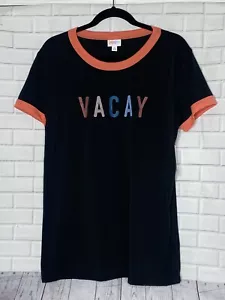 LulaRoe Liv T Shirt Womens Size Medium Striped Short Sleeve Vacay NWT - Picture 1 of 5