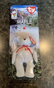 TY MAPLE THE BEAR🇨🇦1999 McDONALDS BEANIE BABY W/ 2 RARE ERRORS 1993 OAKBROOK - Picture 1 of 12