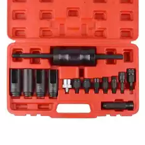 UNIVERSAL Diesel Injektor Ausbau Werkzeug Kit Einspritz Abzieher + Adapter 14tlg Set - Bild 1 von 5