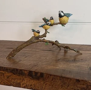 Signed Fritz Bermann Vienna Bronze Cold Painted 'Tomtits on Branch' C. 1930 - Picture 1 of 9