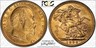 Great Britain Gold Sovereign Edward VII 1902 PCGS MS61