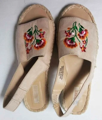 Sandalias Forever 21 con suela de cuerda bordada punta abierta talla 6,5 de EE. UU. Foto 1 de 4