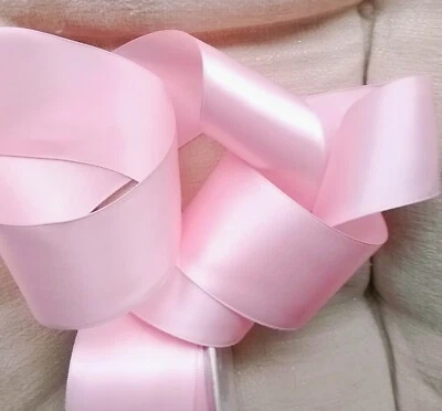 Christmas  Pink 2.5" by 5 yards Double Sided Satin Wired Ribbon Valentine's Baby - Image 1 of 4
