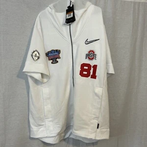 Nike Ohio State 2021 Sugar Bowl Player Issued Short Sleeve Hoodie CT1534-100 NWT - Picture 1 of 7