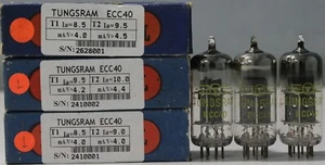 3 Pcs ECC40 Tungsram Clear Glass Made in Holland Avo Tested #2628001 2410001/2 - Picture 1 of 9