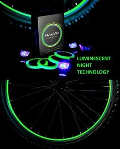 MoonOn Bicycle Luminescent LED UV Light System Rim Wheel Glow in Dark Bike Green - Picture 1 of 8