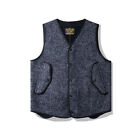 Amekaji Thick Warm V-Neck Waistcoats Men's Vintage British Style Wool Vest