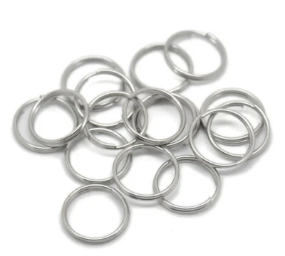 JULZ BEADS Split Keyring Jump Rings - 200 pcs - 16mm Diameter - Antique Silver Tone