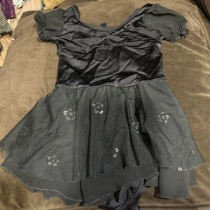 Girls’ Dance Romper W/attached Skirt Black 6x/7 - Picture 1 of 4