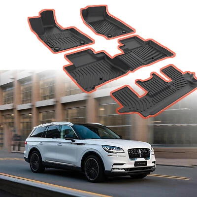 Heavy Duty 3 Rows Floor Mats LINCOLN AVIATOR 2020-2025 Full Set Rubber 6-Seater - Изображение 1 из 4