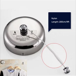 1PC 9ft Stainless Steel Retractable Indoor Clothes Line for Clothes and Towels - Picture 1 of 3
