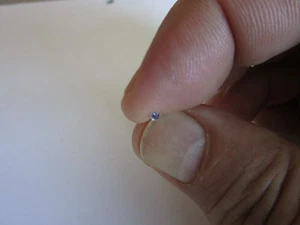 Sterling Silver Nose Stud Blue Sapphire 925 silver 10mm long 24 gauge 1.5mm - Picture 1 of 1