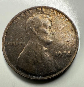 1974P Lincoln Cent Mint Error Late Stage Die Cap Obverse - Picture 1 of 2