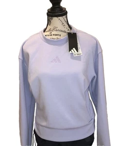 NUEVO CON ETIQUETAS Adidas D4T Tejido Crew Sudadera Entrenamiento Tecnología Tan Suave Talla X Bolsillos Violeta - Imagen 1 de 10