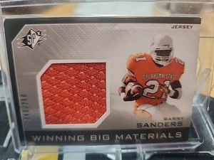 2013 UPPER DECK SPX BARRY SANDERS WINNING BIG MATERIALS #WB-SA 242/250 OSU RELIC - Picture 1 of 3