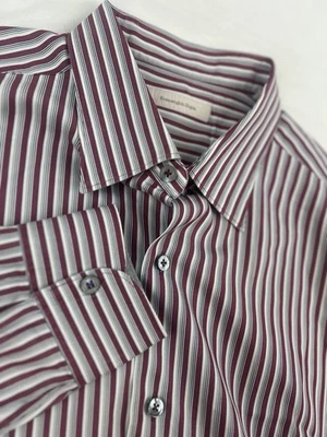 Camisa de Vestir Ermenegildo Zegna Para Hombres 2XL Madreperla Abotonada Hecha en Italia Foto 1 de 4