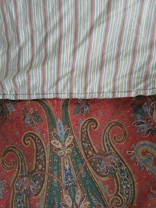 Lauren Ralph Lauren rote Paisley Bettdecke Full/Queen wendbar rot & gestreift - Bild 1 von 10