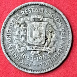 1963 Dominican Republic 10 Centavos Silver Coin  .900 Sil FREE SHIP  (9.51) - Picture 1 of 2