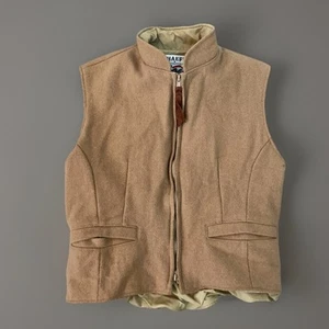 Vintage Schaefer Wool Vest Western Style Sleeveless Jacket Outdoor Tan Medium - Picture 1 of 9