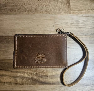 Ibex X Queen City Dry Goods Leather Wallet Pouch Card Holder Wrist Strap - Picture 1 of 9
