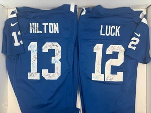 Camisetas 2018 firmadas por los Indianapolis Colts Andrew Luck TY Hilton 19 autógrafos Nike - Imagen 1 de 22
