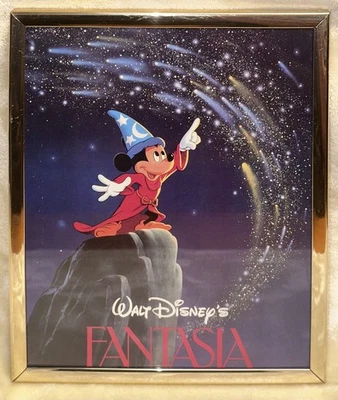 Framed Vintage 1986 Walt Disney FANTASIA Mickey Mouse 8”x10” One Stop Poster - Image 1 of 3
