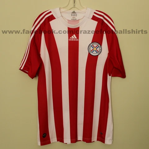 Paraguay 2007-09 home football shirt Adidas mens soccer jersey Mbareté Guaraníes Cover