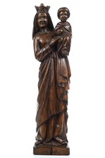 Notre Dame Madonna with child -18th century French Oak carved sculpture