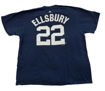 Рубашка New York Yankee Jacoby Ellsbury No22, размер XL, классическая темно-синяя и белая Yankee - Изображение 1 из 3