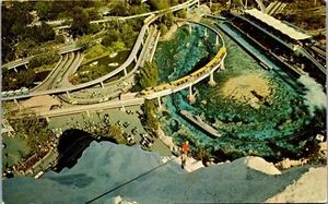 Vintage Disney Disneyland Postcard Anaheim CA Tomorrowland Aerial View 1975 - Picture 1 of 3