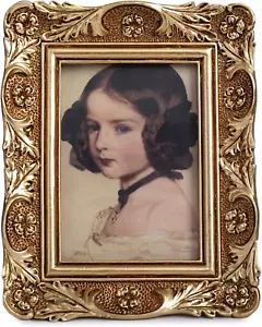 Small Vintage Picture Frames 2.5X3.5 Gold Mini Frames Wallet Size Picture Frame - Picture 1 of 12