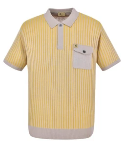 GABICCI VINTAGE GRANOLA MARCONI STRIPE POLO SHIRT X-LARGE XL V52GM10 MOD RETRO - Picture 1 of 2