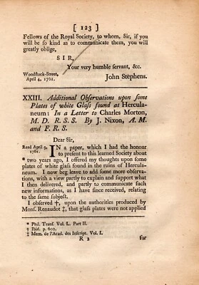 Additional Observations upon some Plates of white Glass found at Herculaneum - Image 1 of 2