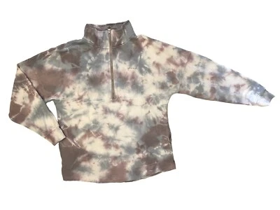 Suéter Victoria’s Secret XS Tie Dye Bordado Love Rosa Jersey 1/4 Cremallera Foto 1 de 4