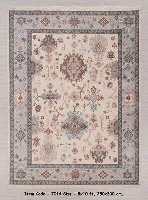 8x10 Grey Ivory Hand-Knotted  Angora Oushak Rug I Free Shipping I 7014 - Image 1 of 4