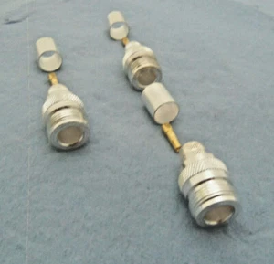 "N" FEMALE Crimp On, Silver, Teflon, Gold Pin, Cable Connector. Quality Counts! - Picture 1 of 20