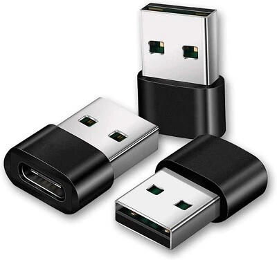 USB C Female to USB Male Adapter Type C to USB USB-C to A Converter- 3Pk, Black - Image 1 of 4