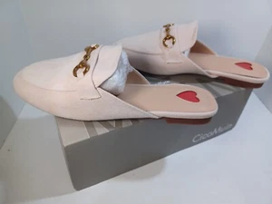 Pink Suede Leather With Gold Horsebit Buckle Mules Size 7 - Picture 1 of 9