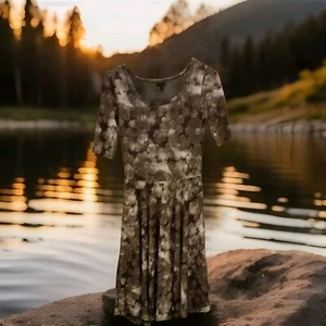 Neu mit Etikett LuLaRoe einfach bequem Nicole grau Blumenkleid S - Bild 1 von 12