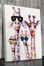 Curious Giraffe Family 4 Collection Canvas prints wall art framed or print only 