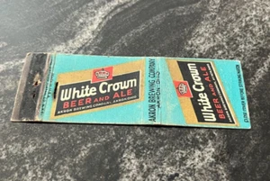 COPERTINA FIAMMIFERI VINTAGE WHITE CROWN BEER & ALE AKRON BREWING CO AKRON OH - Foto 1 di 3