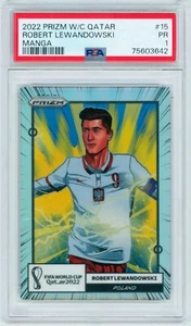 2022 Robert Lewandowski Panini Prizm World Cup Manga Poland Case Hit SSP PSA 1 - Picture 1 of 3