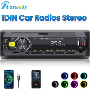 12V AUTORADIO 1 DIN BLUETOOTH MIT FREISPRECHEINRICHTUNG USB AUX SD MP3 7-Farben - Bild 1 von 20