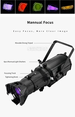 LED 250W LEKO Profile Spotlight RGBW /Warm+Cool White  Light Stage Party Wedding - Image 1 of 4