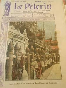 Les Cloches d'un monastère bouddhique en Birmanie Print 1913 - Imagen 1 de 1
