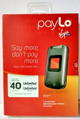 Samsung Entro Flip Phone Paylo Virgin Mobile Color Display Black Speakerphone  - Image 1 of 4
