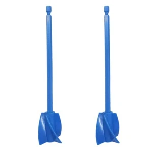 2x Paint/Epoxy Mixing Paddles Blue Drill Attachment 3/8" Chuck Plastic Stir Rod - Picture 1 of 3