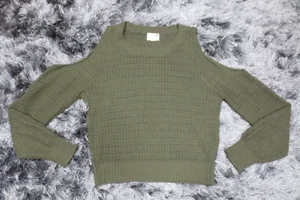 LA Hearts Womens Sweater Small Green Long Sleeve Cable Knit Pullover Pacsun - Picture 1 of 13