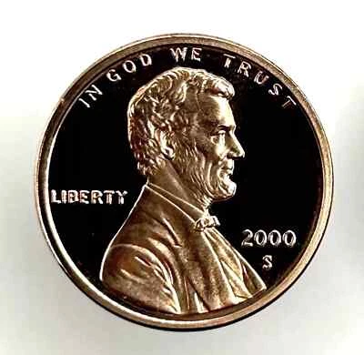 ⭐ Centavo/penique conmemorativo Lincoln a prueba de camafeo profundo 2000-S ⭐ ¡ENVÍO RÁPIDO 🆓️! ⭐ 💖 Foto 1 de 4